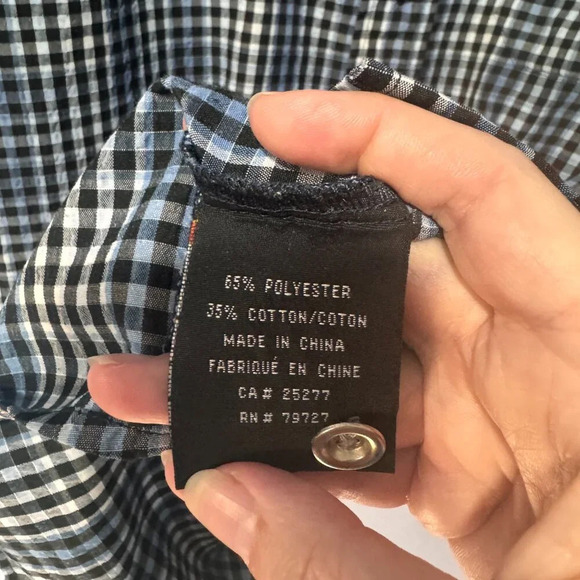 Mecca clothing co. seasuckle‎ style button down shirt  size large blue/black - Picture 7 of 7